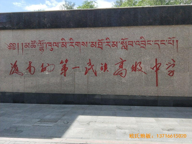海南民族高中籃球館運動地板鋪設(shè)案例0