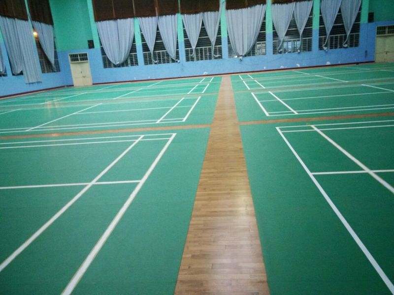 江蘇科技大學東校區羽毛球館木地板鋪設工程2